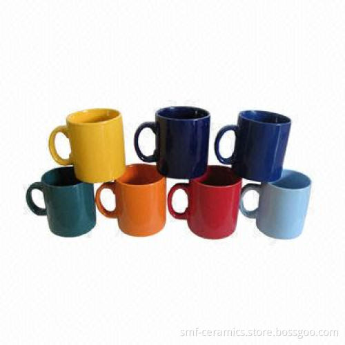 7-piece Color Glazed Promotional 11oz Mugs, Food-/Microwaveable-/Dishwasher-safe
